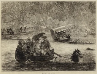 Cruzando un río en India